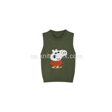 Boy&#39;s Stickad Peggy Jacquard Crew Neck Vest